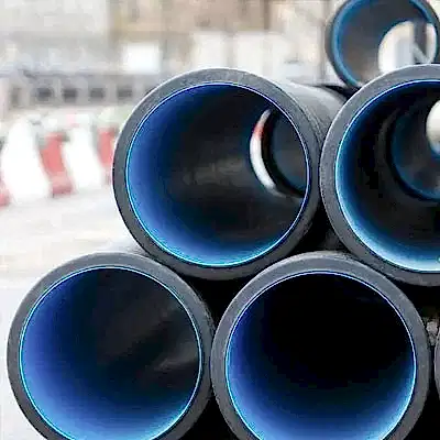 Stacked pipes with lining inside