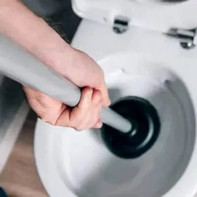 plunging a toilet