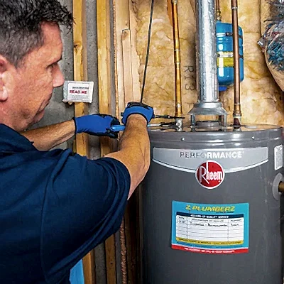 ZPZ tech fixing pipe on hot water heater