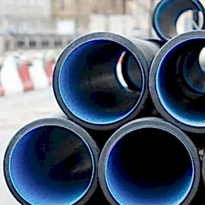 Stacked pipes with lining inside