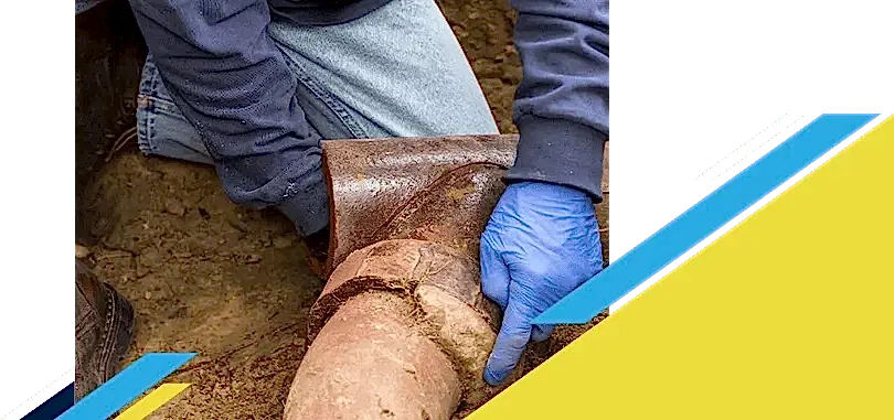 Z PLUMBERZ worker inspecting a sewer pipe