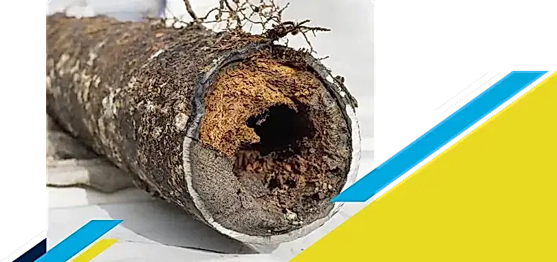 Photo of a clogged pipe