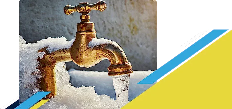 Photo of a frozen water spigot