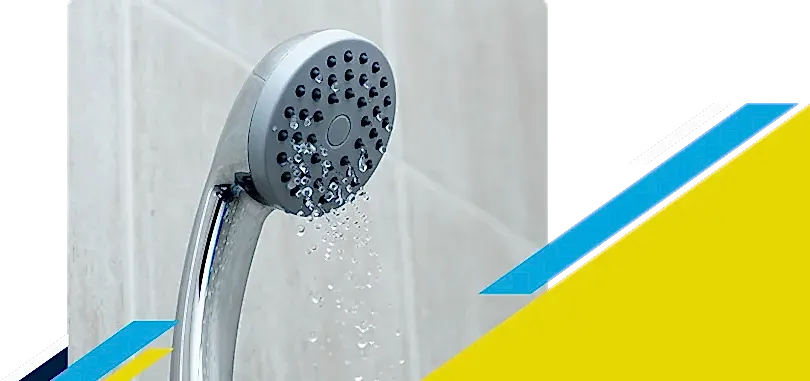 A shower head trickling water
