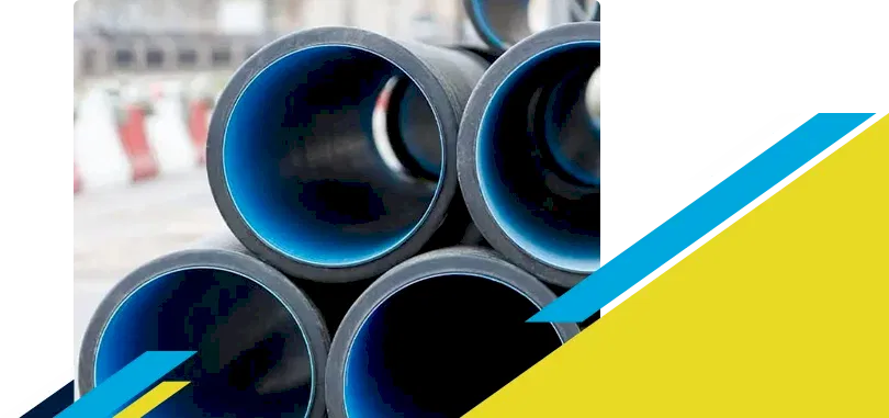 Stack of lined and coated pipes