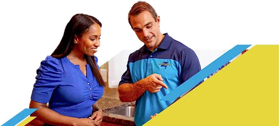 Z PLUMBERZ of Toledo technician talking to a customer