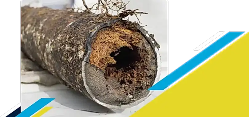 Photo of a clogged pipe