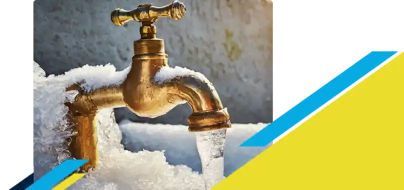 Photo of a frozen water spigot