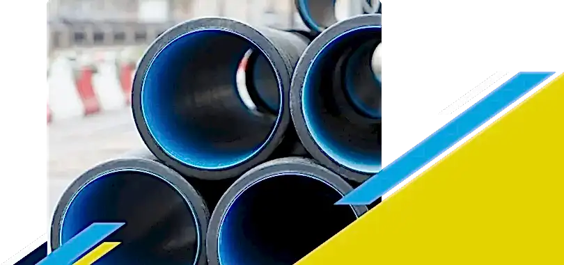 Stack of lined and coated pipes