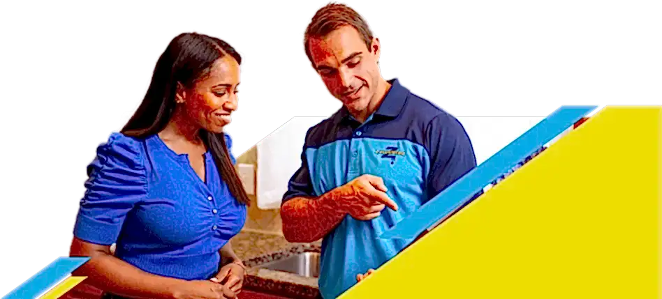 Z PLUMBERZ of Palm Beach technician talking to a customer