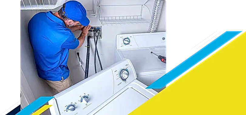Z PLUMBERZ of Palm Beach technician adjusting washing machine water intake