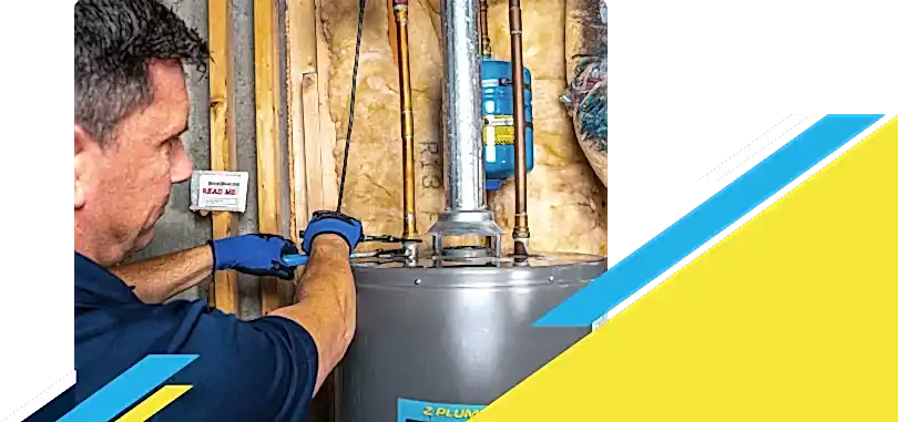 Z PLUMBERZ of Palm Beach technician fixing water heater