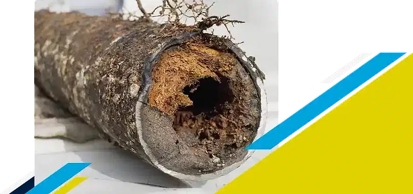 Photo of a clogged pipe