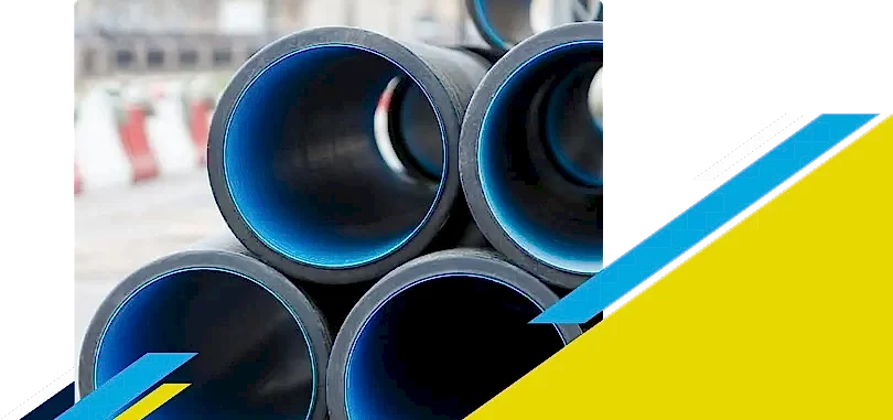 Stack of lined and coated pipes