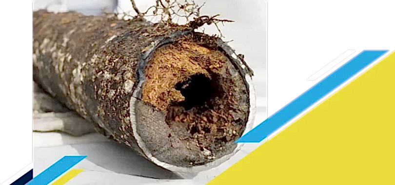 Photo of a clogged pipe