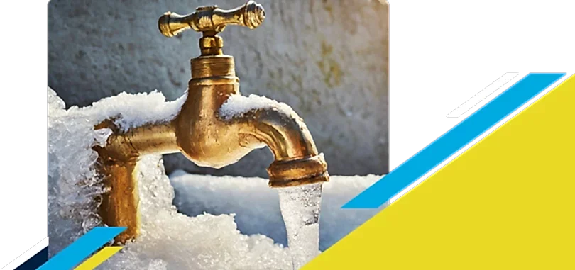 Photo of a frozen water spigot