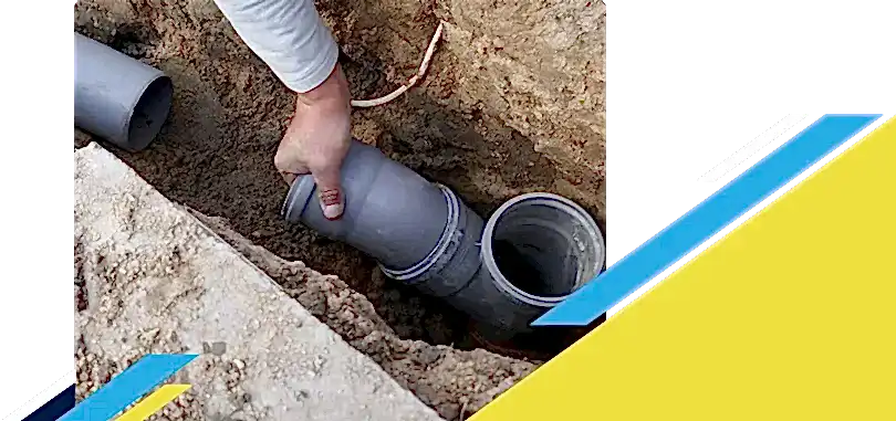 Z PLUMBERZ of Macomb technician istalling a new sewer pipe