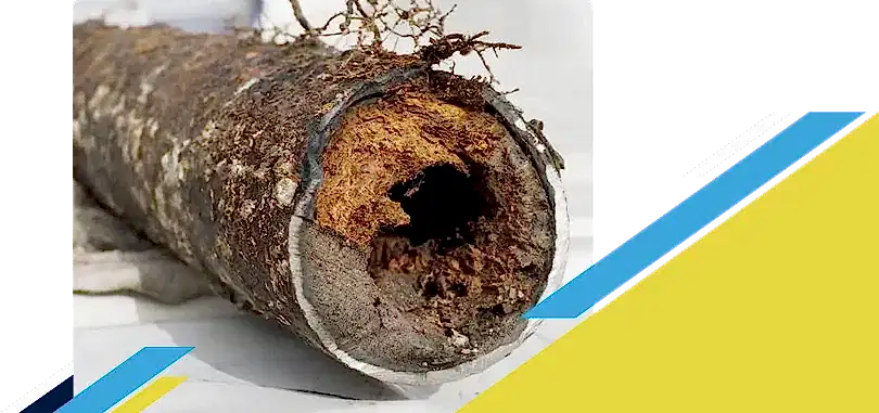 Photo of a clogged pipe
