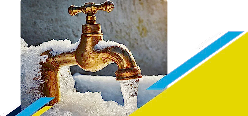 Photo of a frozen water spigot