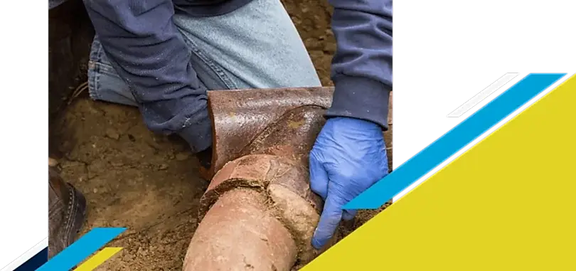 Z PLUMBERZ of Memphis worker inspecting a sewer pipe