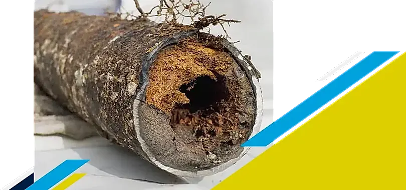 Photo of a clogged pipe