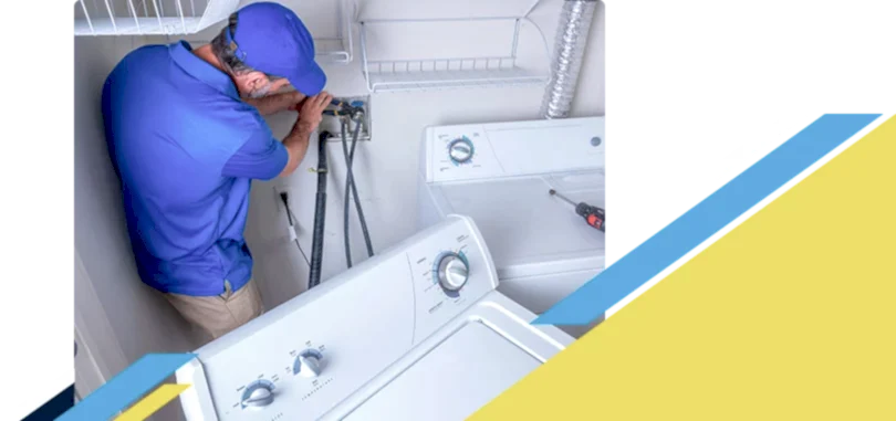 Z PLUMBERZ of Memphis technician adjusting washing machine water intake