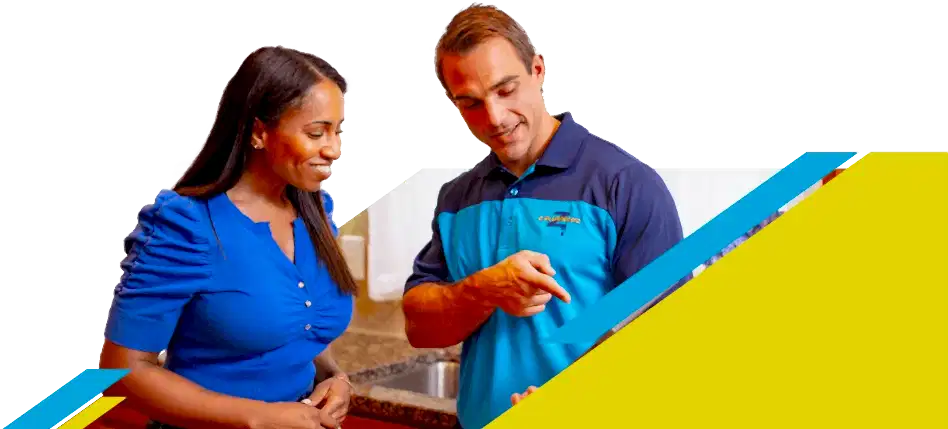 Z PLUMBERZ of Ann Arbor technician talking to a customer