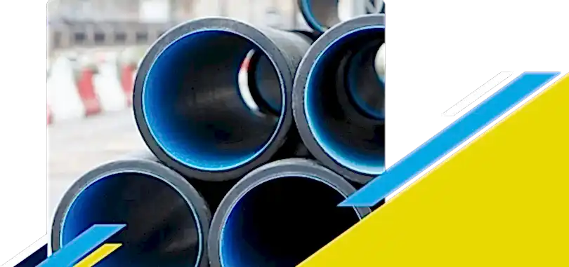 Stack of lined and coated pipes