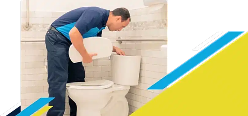 Z PLUMBERZ of Downriver technician inspecting top chamber of a toilet