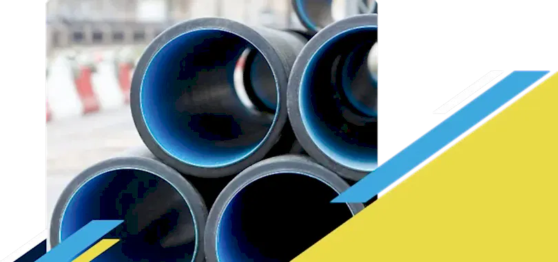Stack of lined and coated pipes