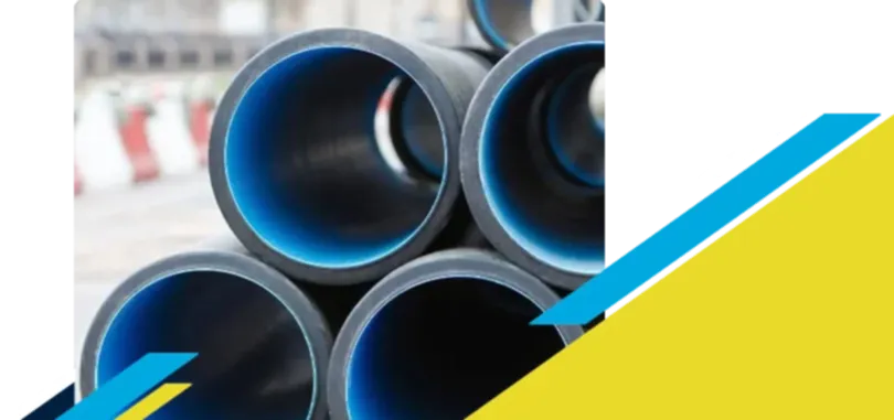 Stack of lined and coated pipes
