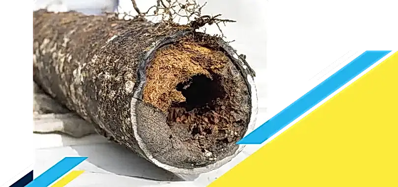 Photo of a clogged pipe