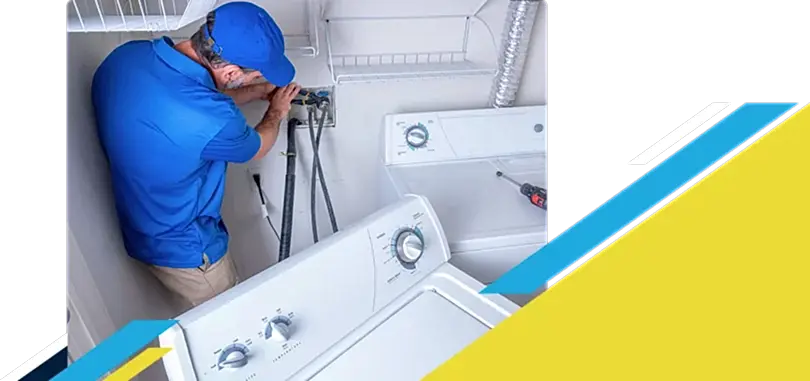 Z PLUMBERZ of Greater Boston technician adjusting washing machine water intake
