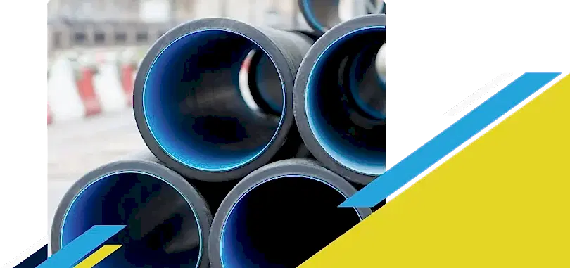 Stack of lined and coated pipes