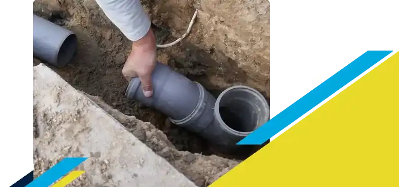 Z PLUMBERZ of Greater Boston technician istalling a new sewer pipe