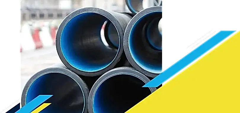 Stack of lined and coated pipes