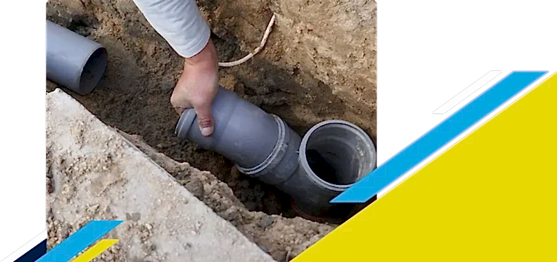 Z PLUMBERZ of Riverside technician istalling a new sewer pipe