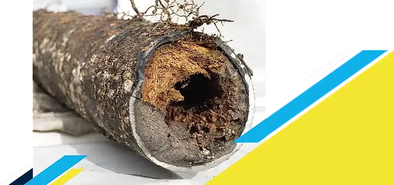Photo of a clogged pipe