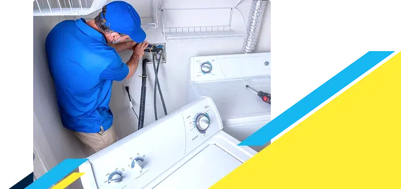 Z PLUMBERZ of Livingston technician adjusting washing machine water intake