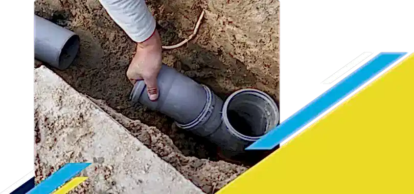Z PLUMBERZ of Livingston technician istalling a new sewer pipe