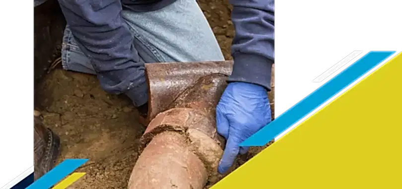 Z PLUMBERZ of Bergen worker inspecting a sewer pipe