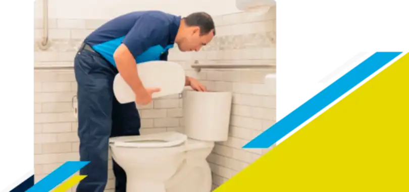 Z PLUMBERZ of Bergen technician inspecting top chamber of a toilet