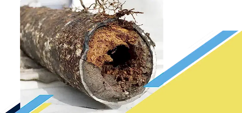 Photo of a clogged pipe