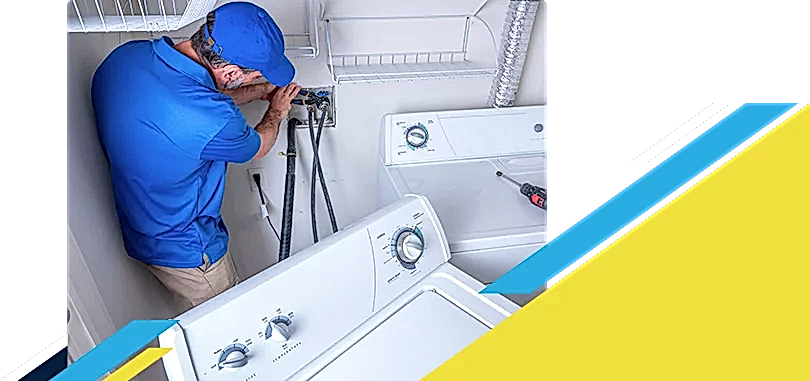 Z PLUMBERZ of Bergen technician adjusting washing machine water intake
