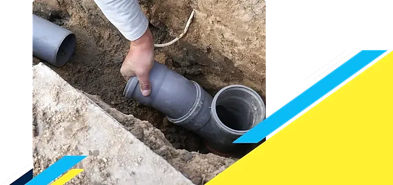 Z PLUMBERZ of Bergen technician istalling a new sewer pipe