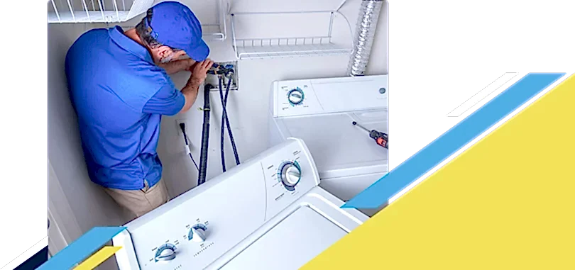 Z PLUMBERZ of Jupiter technician adjusting washing machine water intake