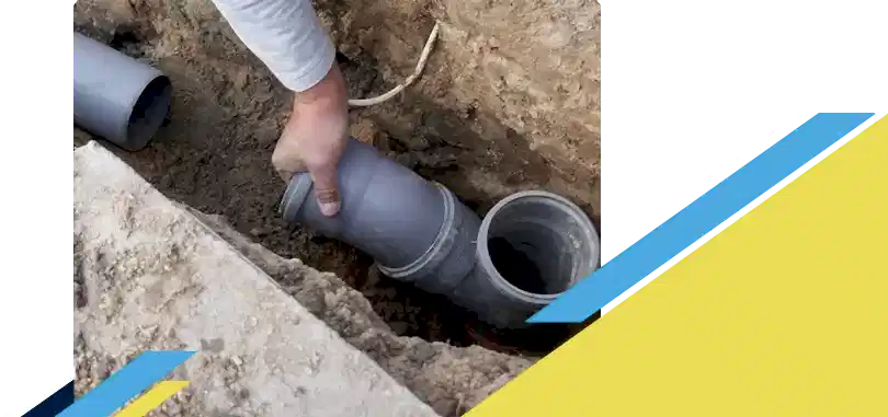Z PLUMBERZ of Jupiter technician istalling a new sewer pipe