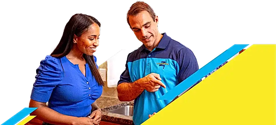 Z PLUMBERZ of East Valley technician talking to a customer