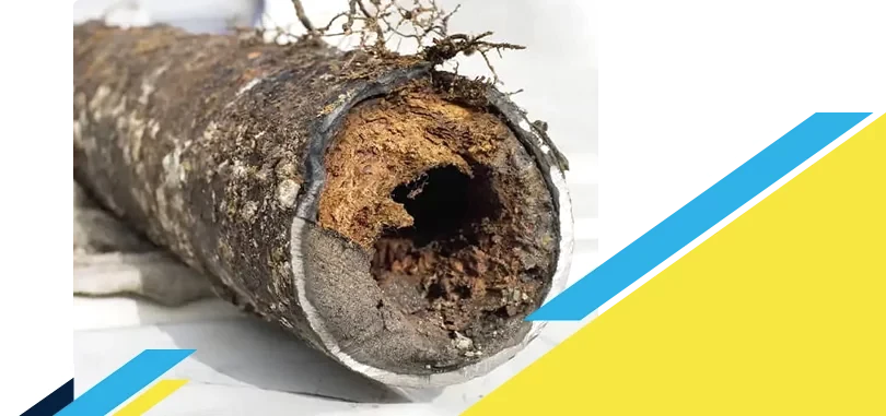 Photo of a clogged pipe