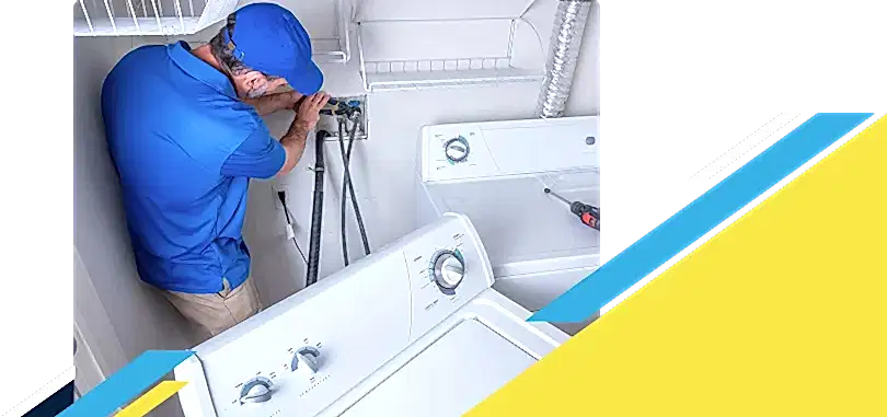Z PLUMBERZ of East Valley technician adjusting washing machine water intake